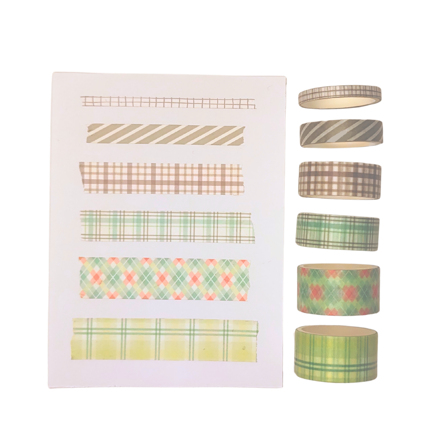 Washi-Tape Set kariert grün