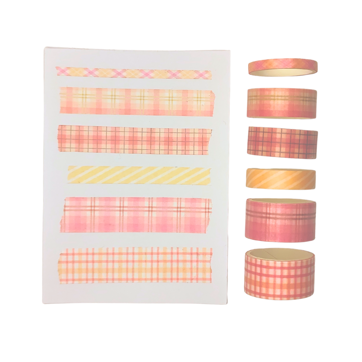Washi-Tape Set kariert pink-gelb