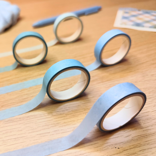 Washi tape set, pastel shades, blue