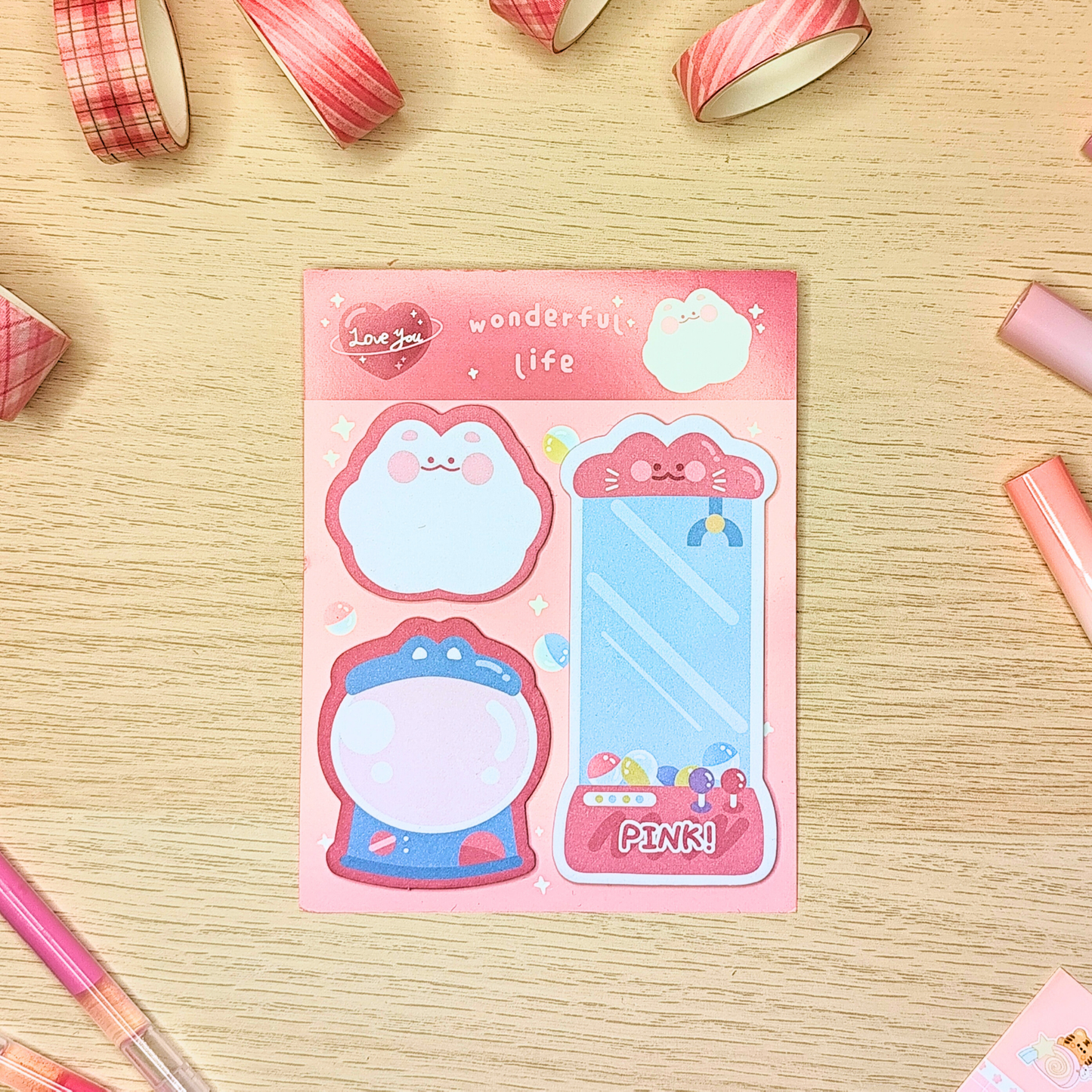Sticky Notes Set Pink Candy