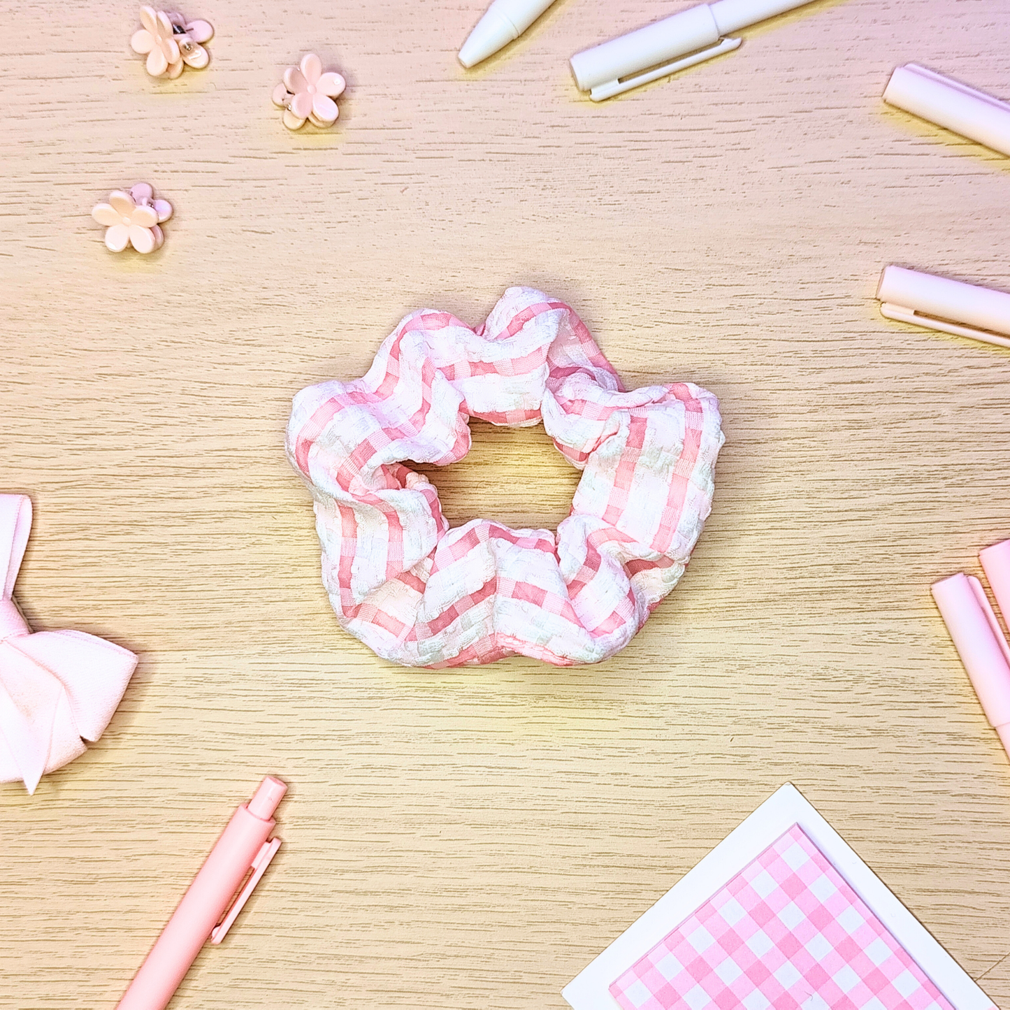 Scrunchie kariert Pink