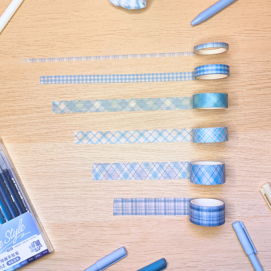 Washi-Tape Set kariert blau