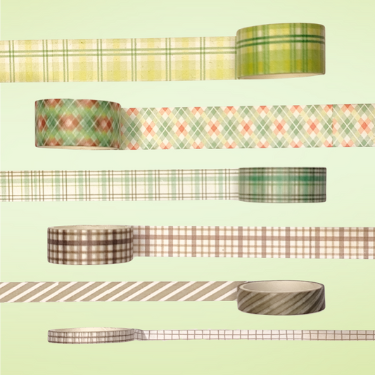 Washi-Tape Set kariert grün