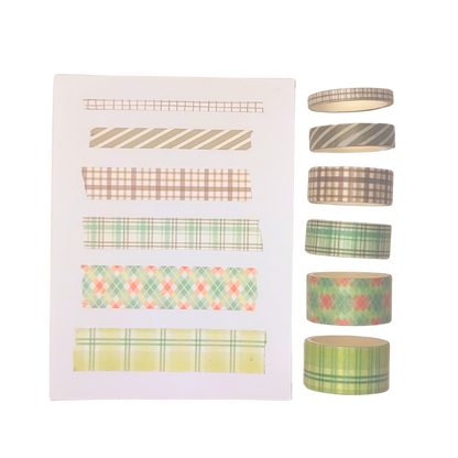 Washi-Tape Set kariert grün