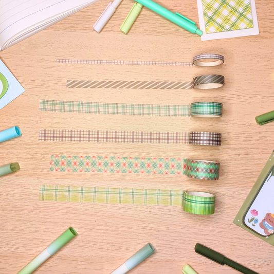 Washi-Tape Set kariert grün