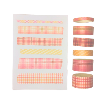 Washi-Tape Set kariert pink-gelb