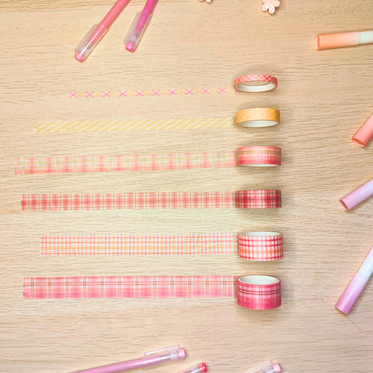 Washi-Tape Set kariert pink-gelb