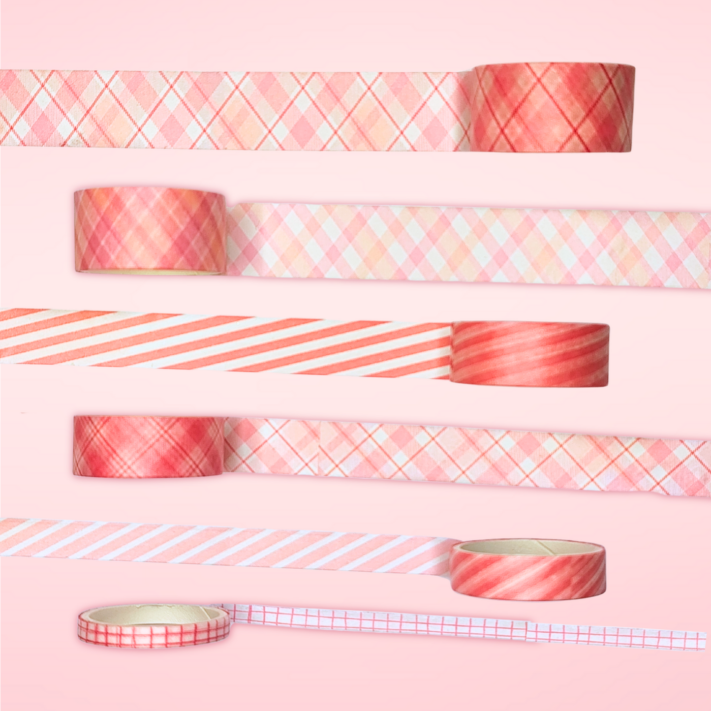 Washi-Tape Set kariert rosa