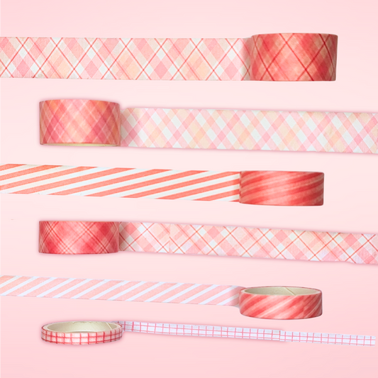 Washi-Tape Set kariert rosa