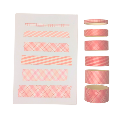 Washi-Tape Set kariert rosa