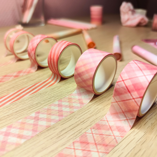 Washi-Tape Set kariert rosa