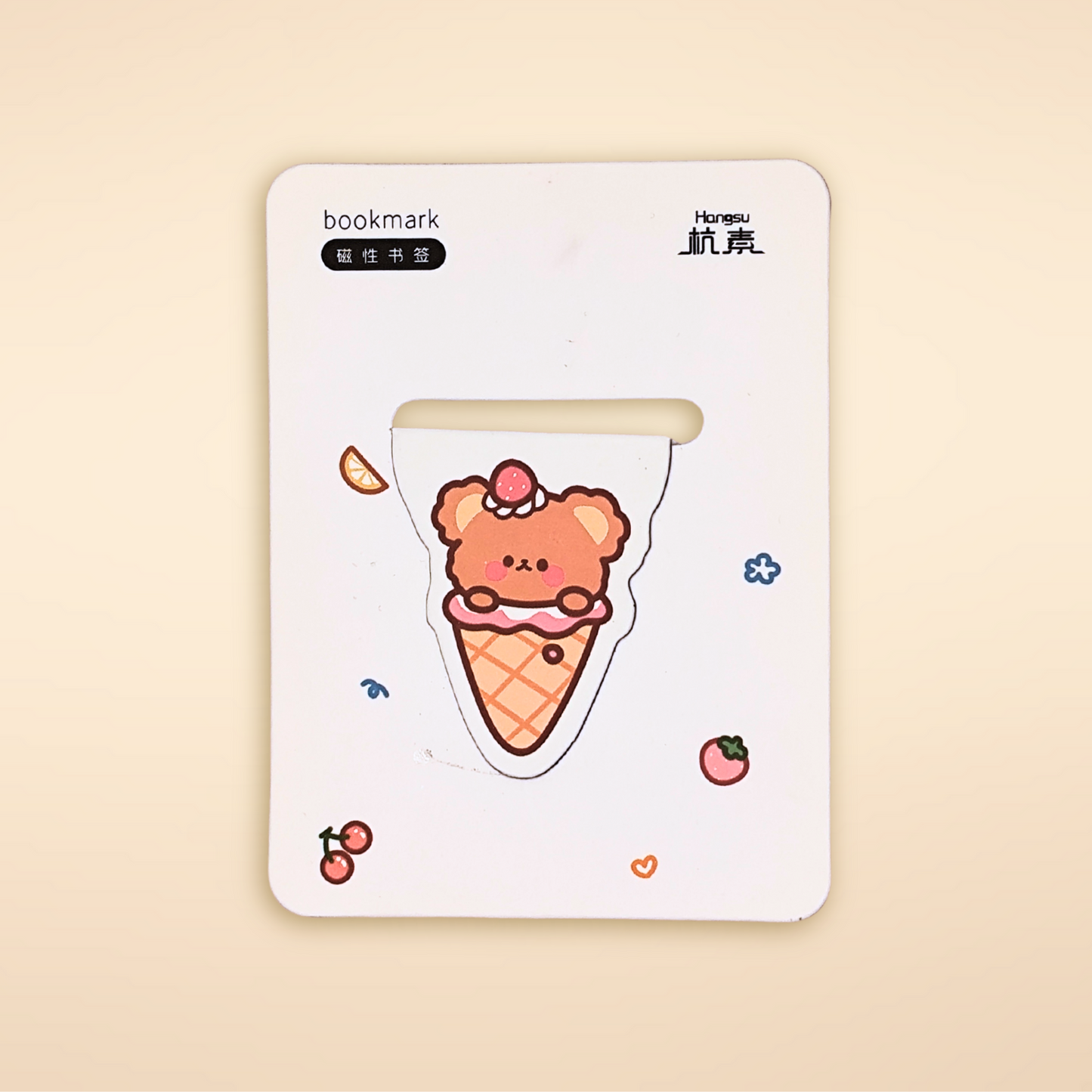 Lesezeichen Magnet Eiscreme Bär