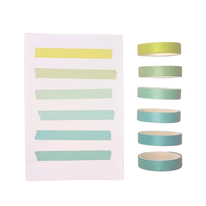 Washi-Tape Set Pastelltöne grün