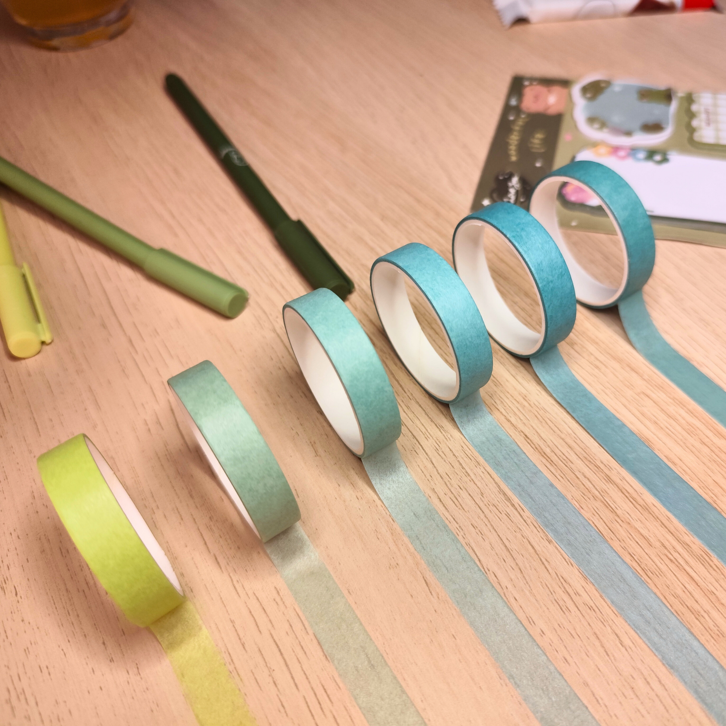 Washi-Tape Set Pastelltöne grün