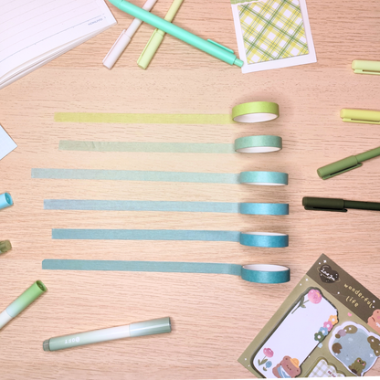 Washi-Tape Set Pastelltöne grün