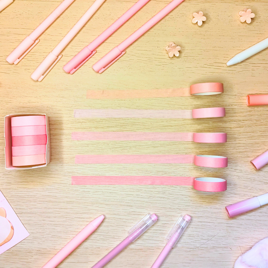 Washi-Tape Set Pastelltöne rosa