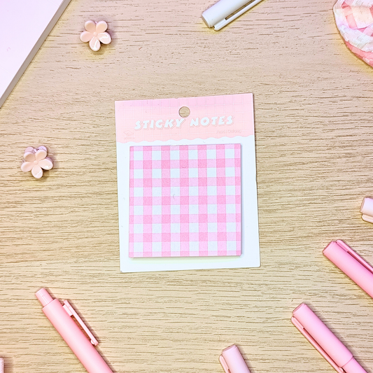 Sticky Notes Checked Simple Pink
