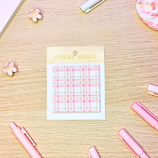 Sticky Notes Checked Pink-Green