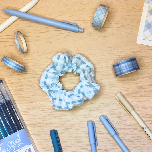 Scrunchie kariert blau