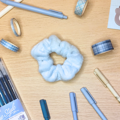 Scrunchies Faux Fur Blau