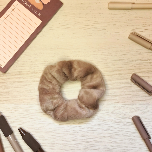 Scrunchies Faux Fur Brown