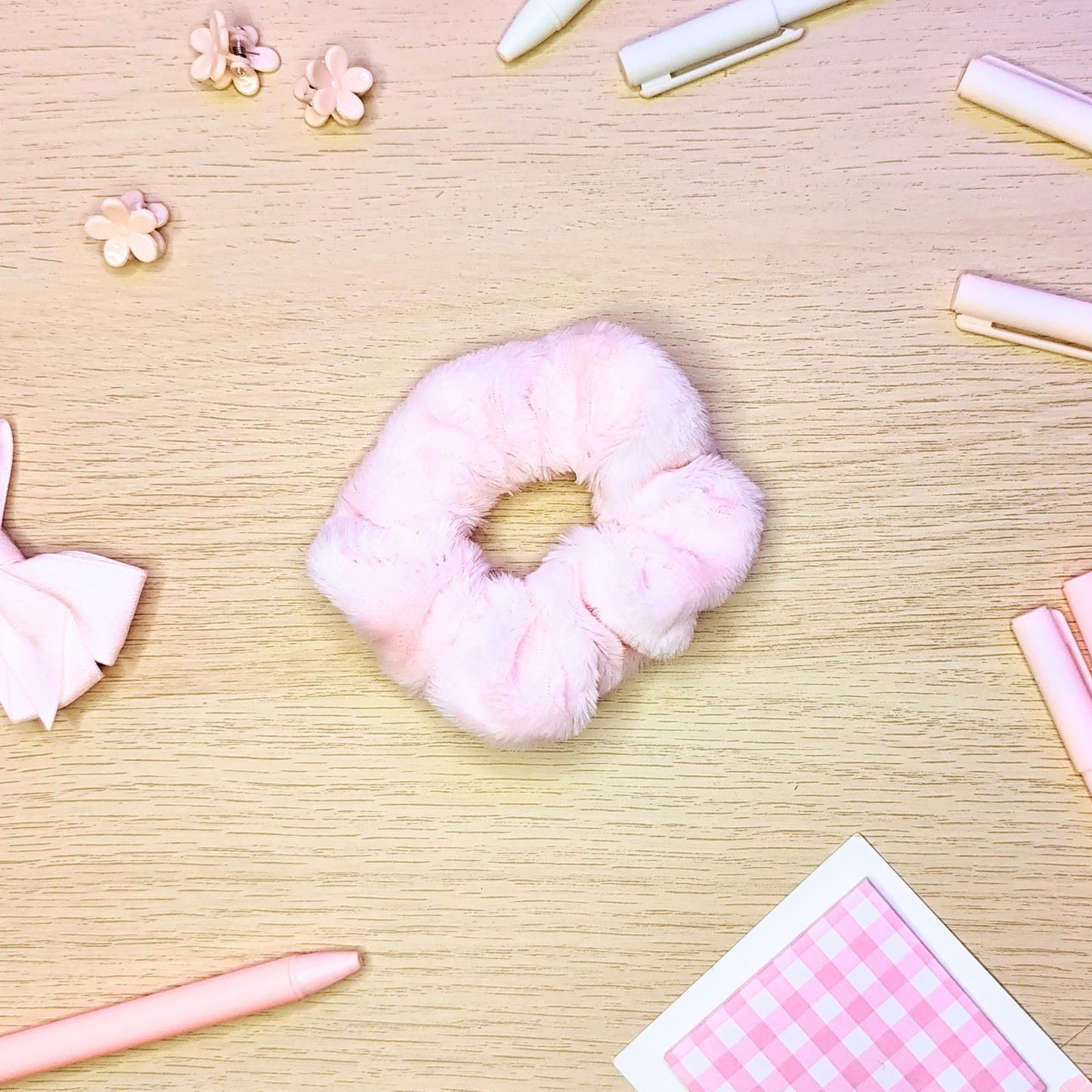 Scrunchies Faux Fur Rosa