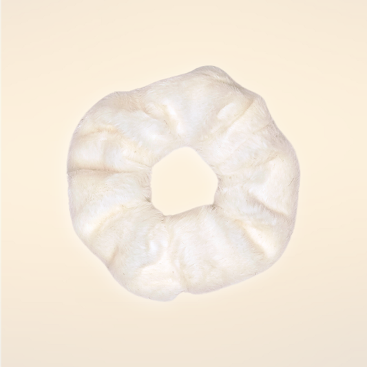 Scrunchies Faux Fur White