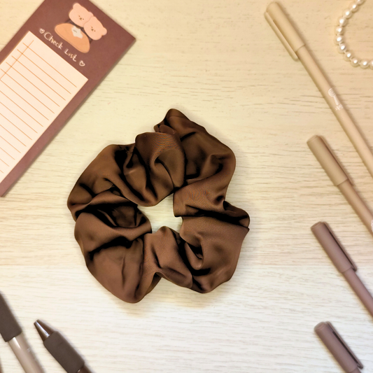 Scrunchie Satin brown🤎