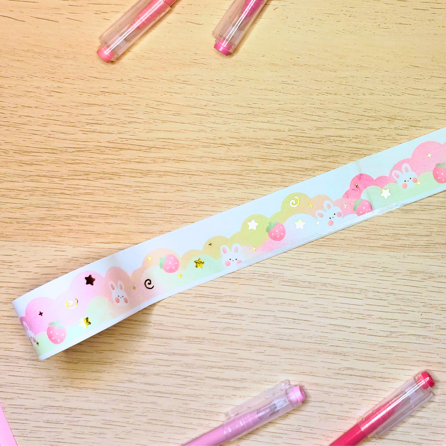 Washi tape watercolor pink